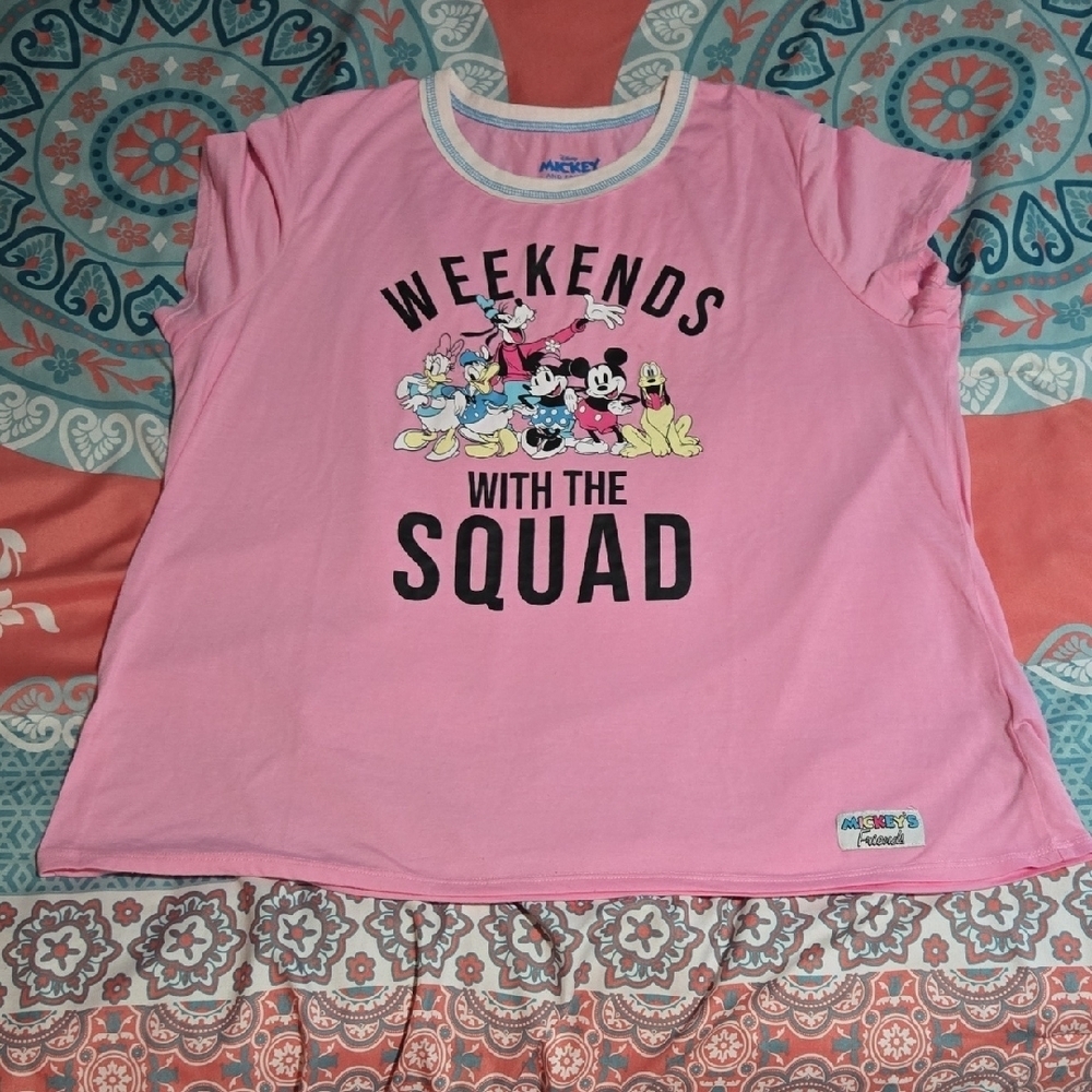 3/$10 Disney Pink 'Weekends with the Squad' T-Shirt